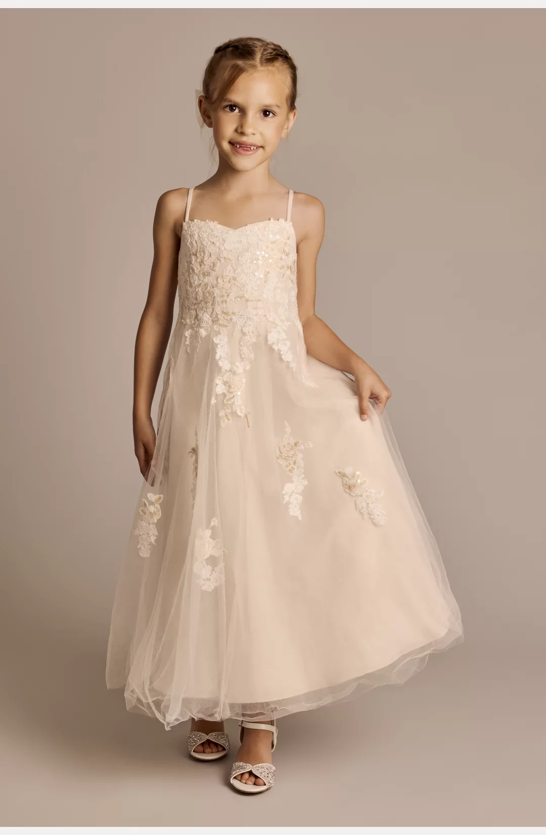 Embroidered Applique Ball Gown Flower Girl Dress STYLE# WG1490