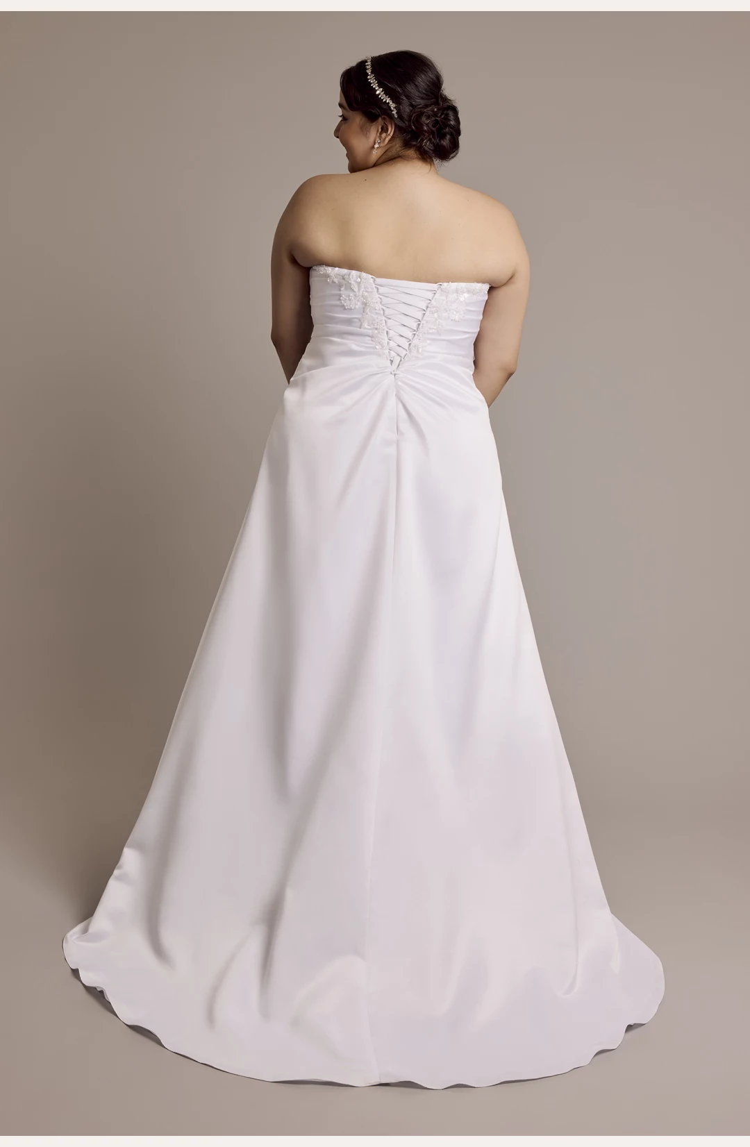 Beaded Satin Sweetheart A-Line Wedding Dress STYLE# WG4121